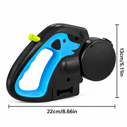 3m Retractable Dog Leash for Small Dogs, Reflective, Dual, 360° Swivel, Tangle-Free, with Lights.