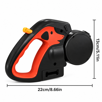 3m Retractable Dog Leash for Small Dogs, Reflective, Dual, 360° Swivel, Tangle-Free, with Lights.