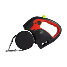 Correa retráctil de 3 m para perros pequeños, reflectante, doble, con giro de 360°, antienredos, con luces.